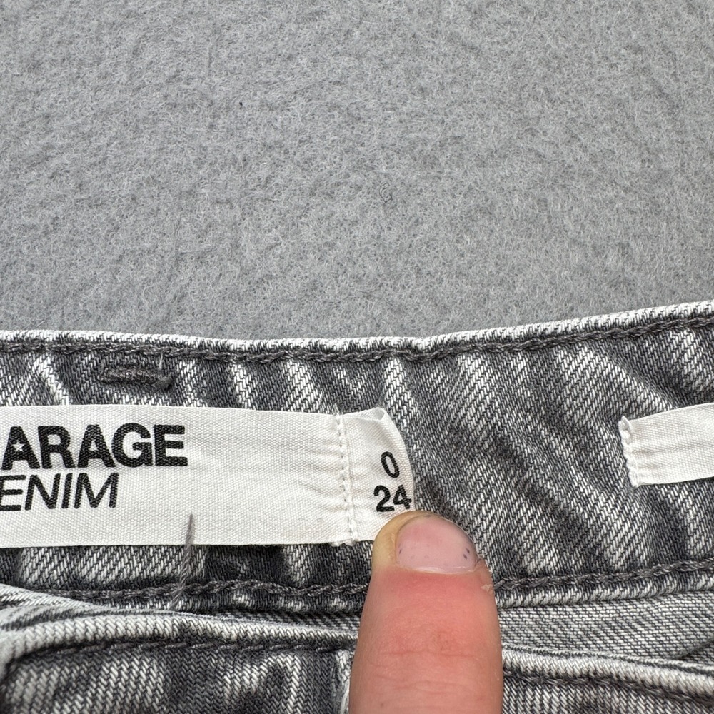Garage Booty Shorts Women's 0/24 Light Gray Denim Festival Cut Off Distressed - Picture 9 of 9